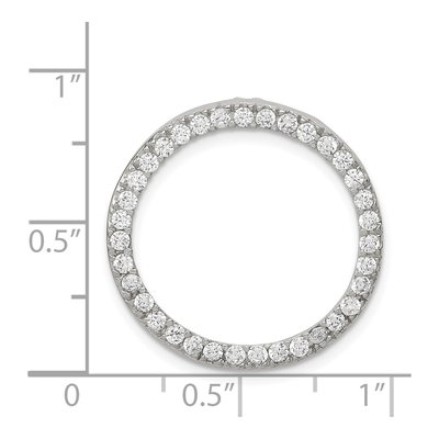 Sterling Silver CZ Round Pendant – view 4