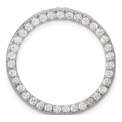 Sterling Silver CZ Round Pendant