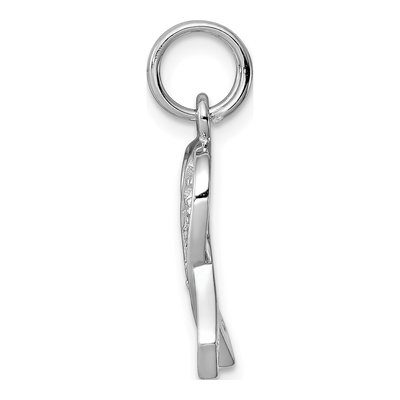 Sterling Silver CZ Awareness Ribbon Pendant – view 3