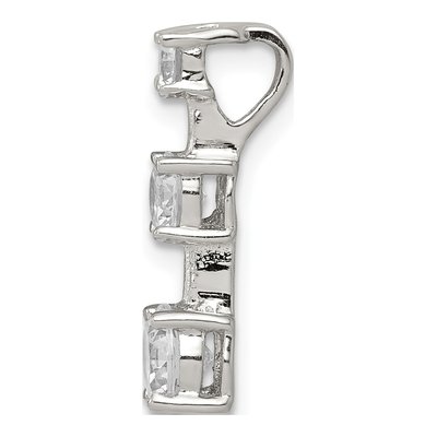 Sterling Silver CZ 3-Stone Pendant – view 3