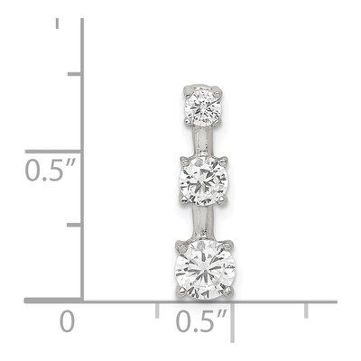 Sterling Silver CZ 3-Stone Pendant – view 4
