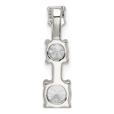 Sterling Silver CZ 3-Stone Pendant – view 5