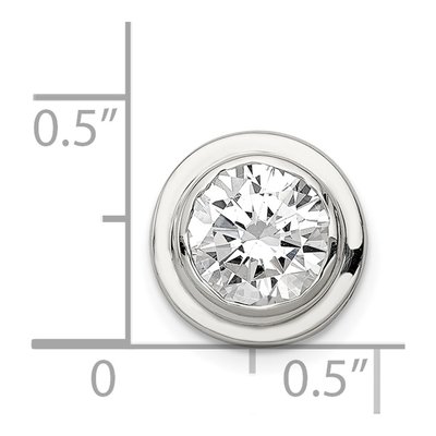 Sterling Silver CZ Round Slide Pendant – view 4
