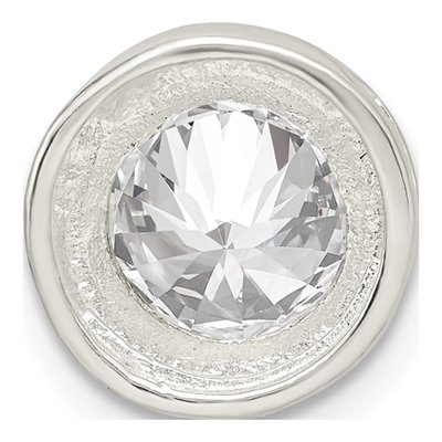 Sterling Silver CZ Round Slide Pendant – view 5