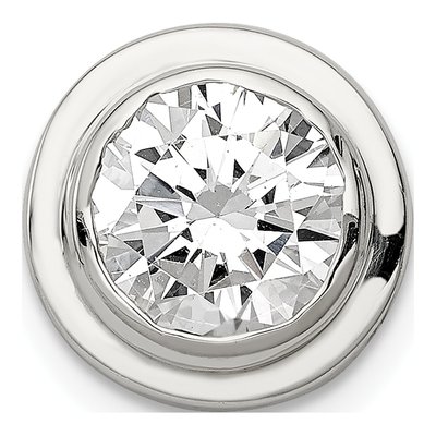 Sterling Silver CZ Round Slide Pendant