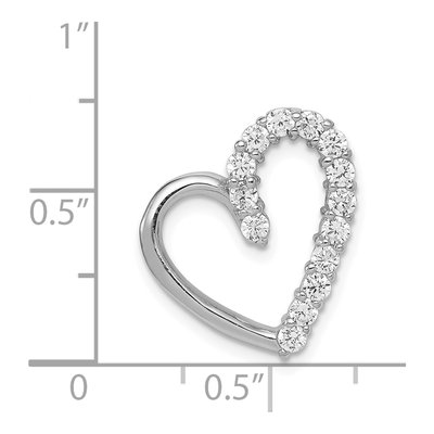 Sterling Silver CZ Heart Pendant – view 4
