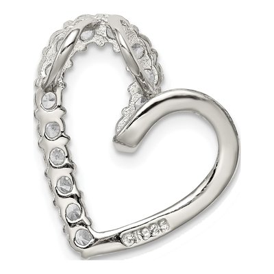 Sterling Silver CZ Heart Pendant – view 5