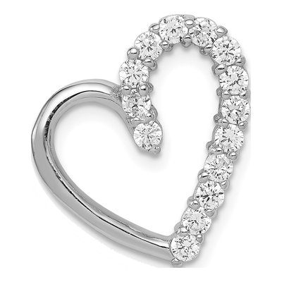 Sterling Silver CZ Heart Pendant