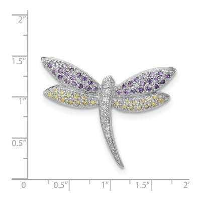 Sterling Silver CZ Dragonfly Pin | Rhodium-Plated – view 4