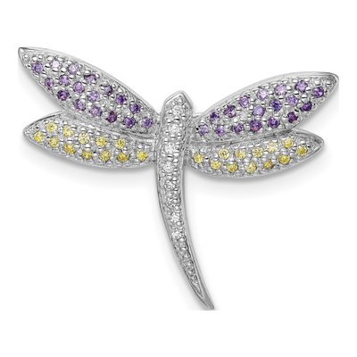Sterling Silver CZ Dragonfly Pin