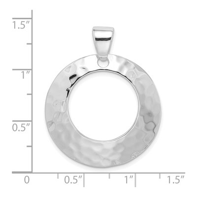 Sterling Silver Hammered Circle Pendant – view 4