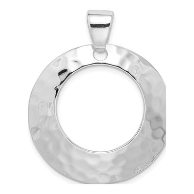 Sterling Silver Hammered Circle Pendant