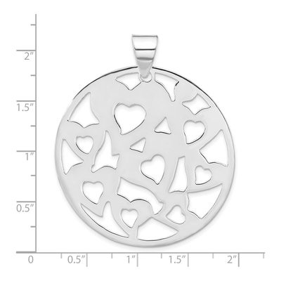 Sterling Silver Cut-Out Hearts Circle Pendant – view 3