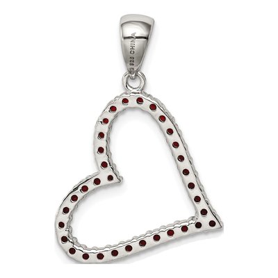 Sterling Silver CZ Heart Pendant – view 4