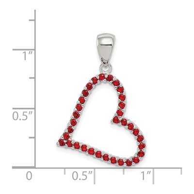 Sterling Silver CZ Heart Pendant – view 5