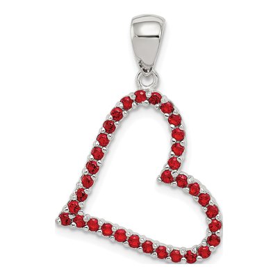 Sterling Silver CZ Heart Pendant