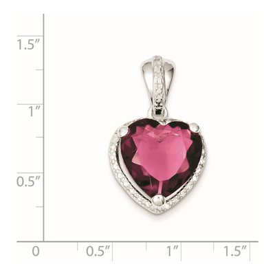 Sterling Silver CZ Heart Pendant – view 2