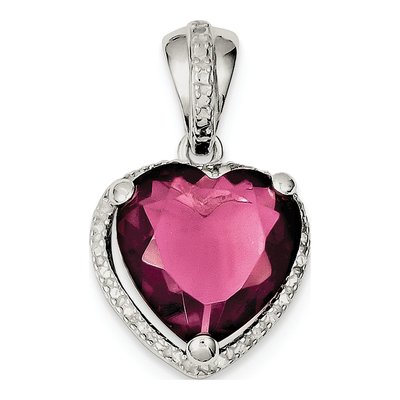 Sterling Silver CZ Heart Pendant