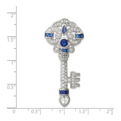 Sterling Silver CZ Clear Key Charm – view 4