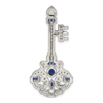 Sterling Silver CZ Clear Key Charm – view 5