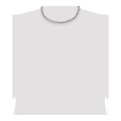 Sterling Silver 5.9mm Diamond-Cut Flat Pave Curb Chain – view 4