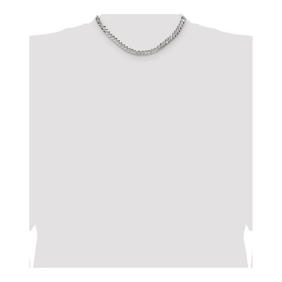 Sterling Silver 6.75mm Diamond-Cut Flat Pave Curb Chain – view 4