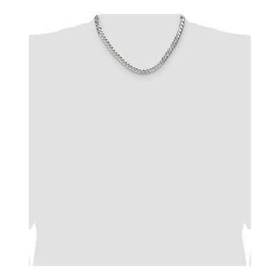 Sterling Silver 6.75mm Diamond-Cut Flat Pave Curb Chain – view 4