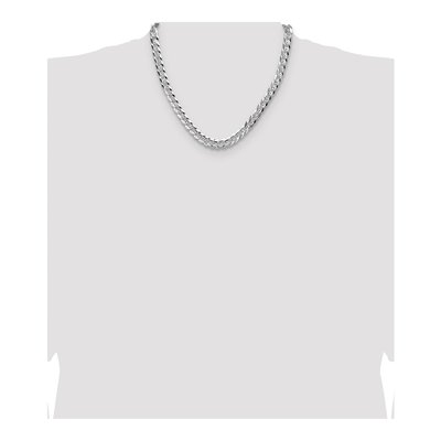Sterling Silver 7.9mm Diamond-Cut Flat Pave Curb Chain – view 4