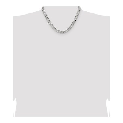 Sterling Silver 8.25mm Diamond-Cut Flat Pave Curb Chain – view 4
