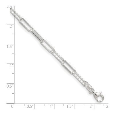 Sterling Silver 3.5mm Paperclip Chain Bracelet – view 2