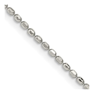 Sterling Silver 1.5mm Beaded Chain