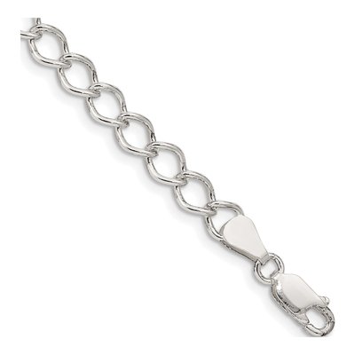 Sterling Silver 5.75mm Open Curb Chain Bracelet