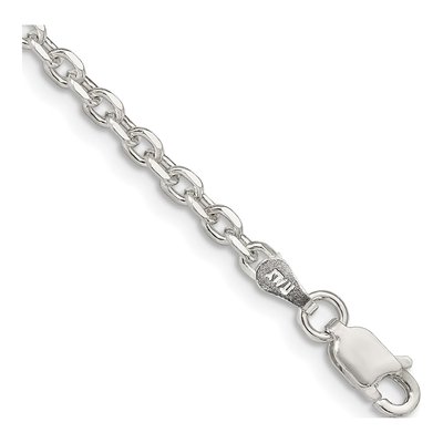 Sterling Silver 2.75mm Diamond-Cut Forzantine Chain Bracelet