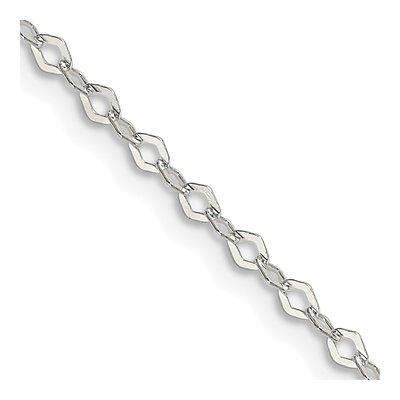 Sterling Silver 2.25mm Diamond-Cut Navette Link Chain
