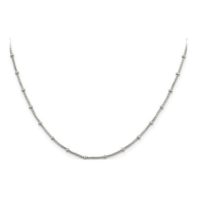 Sterling Silver 1.25mm Beaded Box Chain – view 2