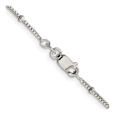 Sterling Silver 1.25mm Beaded Box Chain – view 3