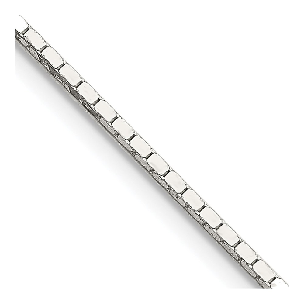 18 Inch Sterling Silver 1mm Mirror Box Chain Necklace with Spring Ring Clasp