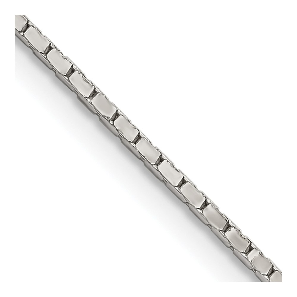 30 Inch Sterling Silver 1.25mm Mirror Box Chain Necklace with Lobster Clasp
