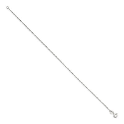 Sterling Silver 1mm Twisted Serpentine Chain Anklet – view 2