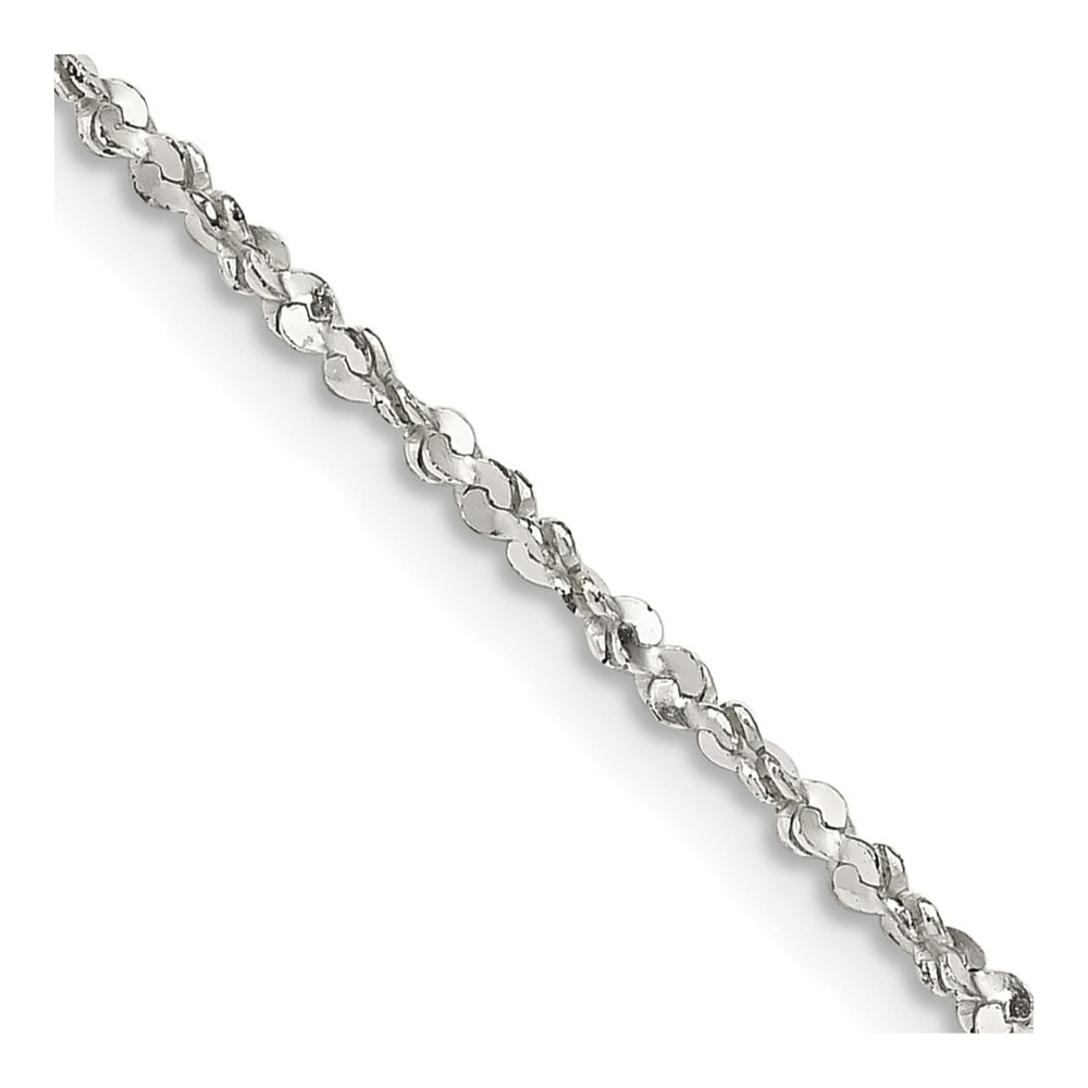 24 Inch Sterling Silver 1.6mm Twisted Serpentine Chain Necklace with Lobster Clasp