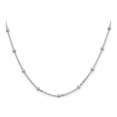 Sterling Silver 1.3mm Beaded Chain – view 2