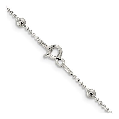 Sterling Silver 1.15mm Diamond-Cut Beaded Chain – view 3