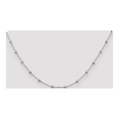 Sterling Silver 1.15mm Diamond-Cut Beaded Chain – view 4