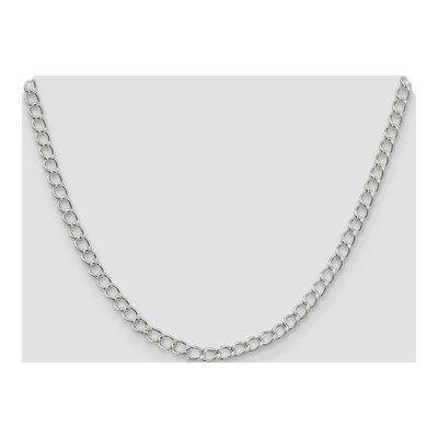 Sterling Silver 4.5mm Round Open Curb Chain – view 4