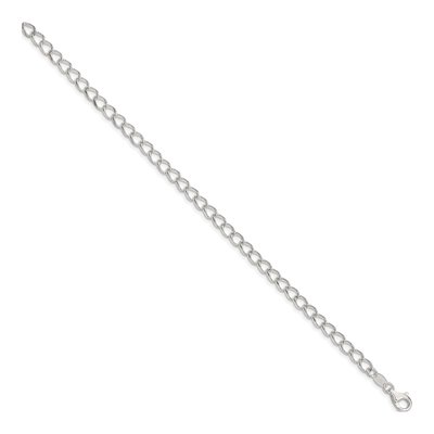 Sterling Silver 4.5mm Round Open Curb Chain Bracelet – view 2
