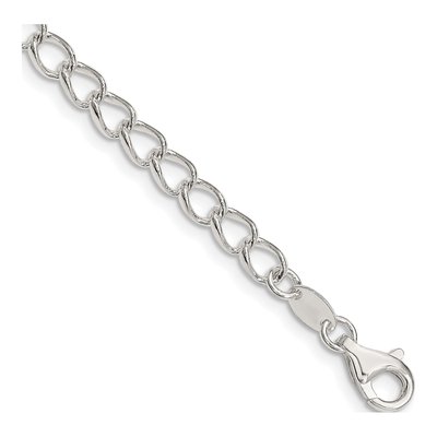 Sterling Silver 4.5mm Round Open Curb Chain Bracelet
