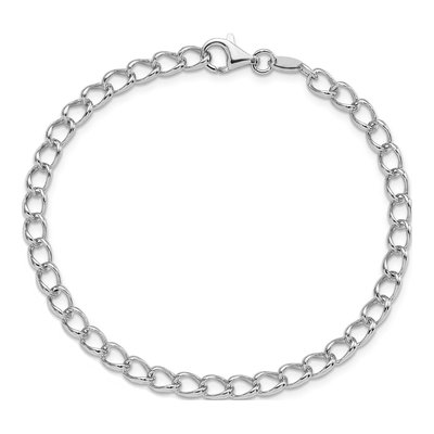 Sterling Silver Curb Charm Bracelet – view 4