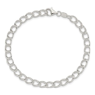 Sterling Silver 5.3mm Round Curb Chain Bracelet – view 4