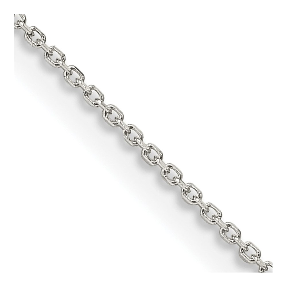 18 Inch Sterling Silver 1mm 8 Sided Diamond-Cut Cable Chain Necklace with Spring Ring Clasp