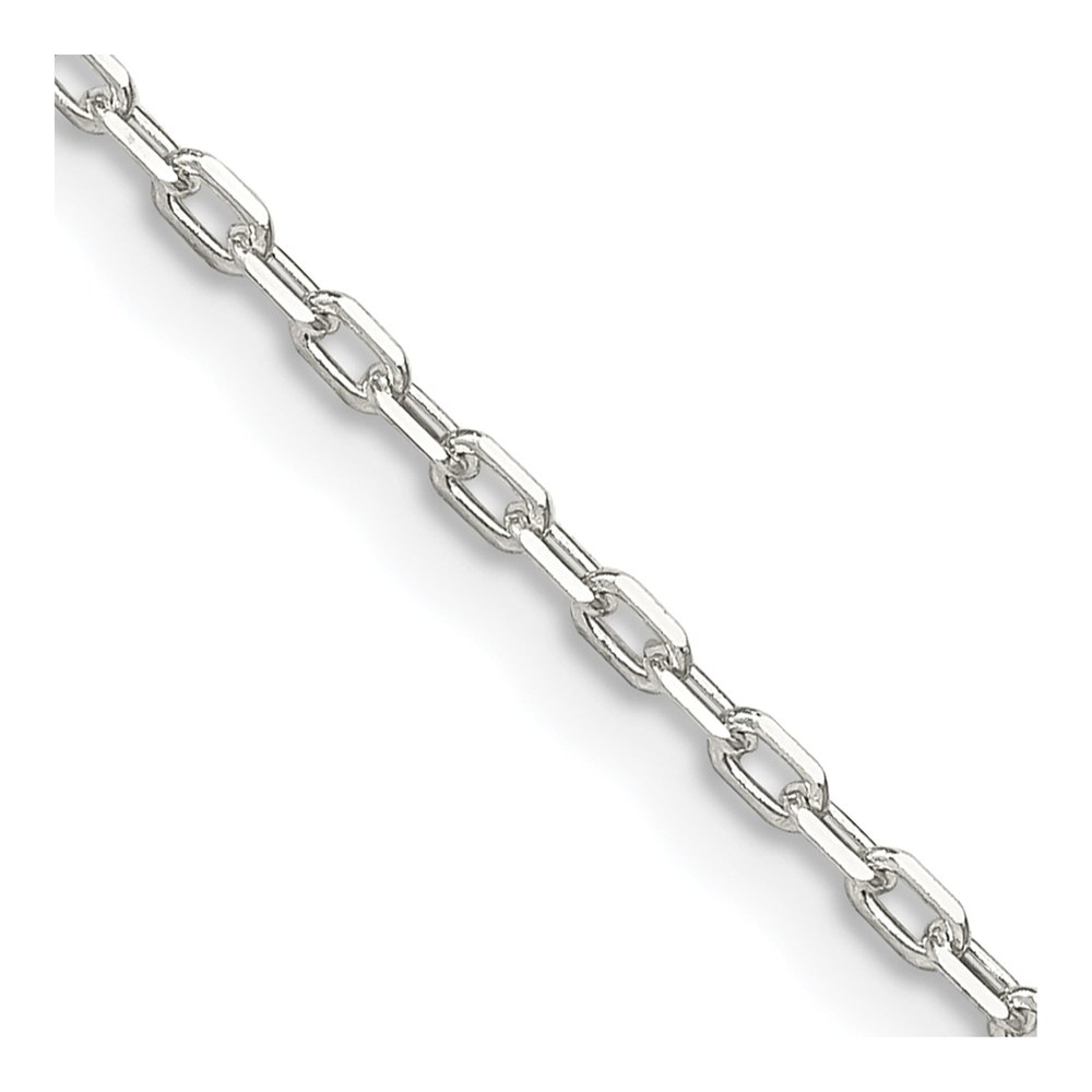 20 Inch Sterling Silver 1.65mm Diamond-Cut Long Link Cable Chain With 2 Inch Ext. with Spring Ring Clasp